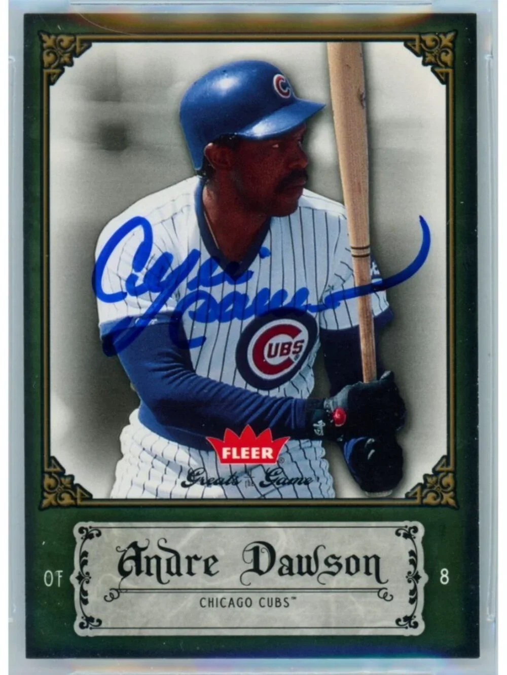 Andre Dawson Signed 2006 Fleer Greats of the Game #3 Chicago Cubs BAS Slab Auto